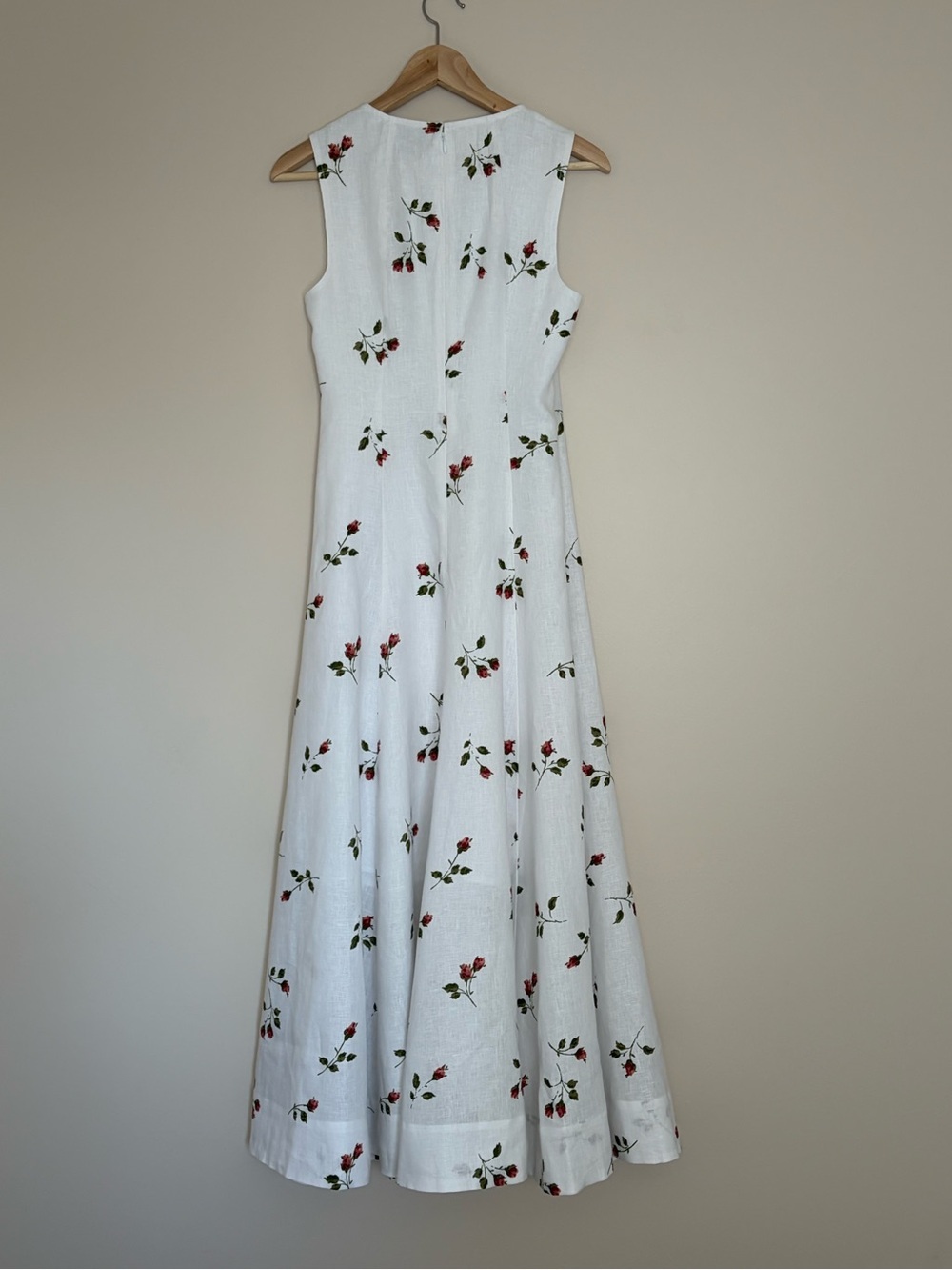 NEW Reformation Cecilia Linen Maxi Dress Floating Rose White Floral | US 4 UK 8 - Picture 8 of 13